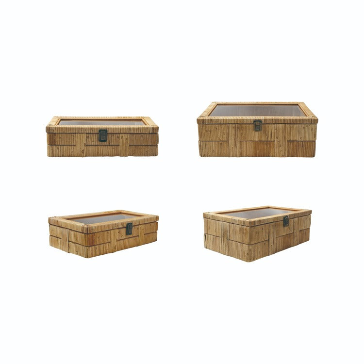Rattan & Glass Display Boxes