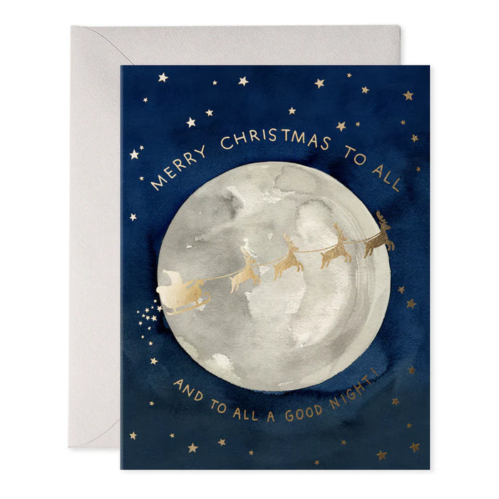 Santa Moon "Merry Christmas To All" Card