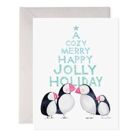 Jolly Puffins Holiday Card