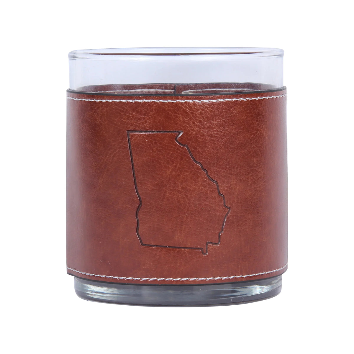 Georgia Faux Leather Rocks Glass