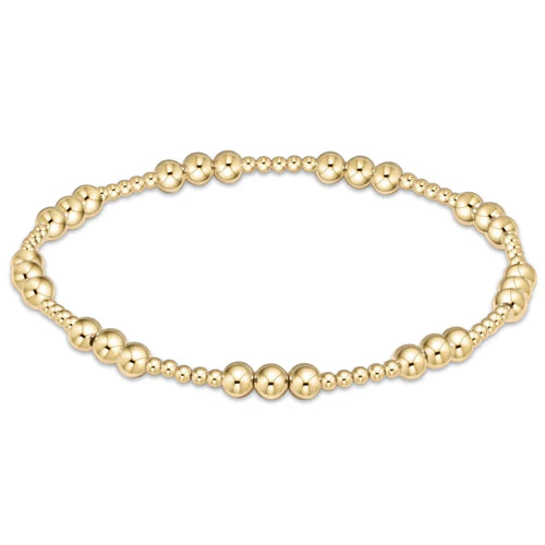 classic joy pattern 4mm bead bracelet - gold