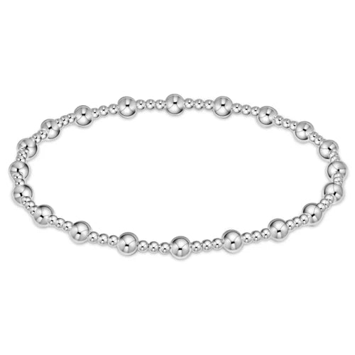 classic sincerity pattern 4mm bead bracelet - sterling silver