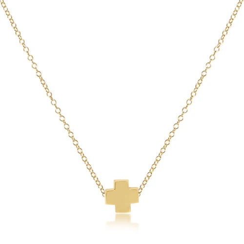 16" necklace gold - signature cross gold