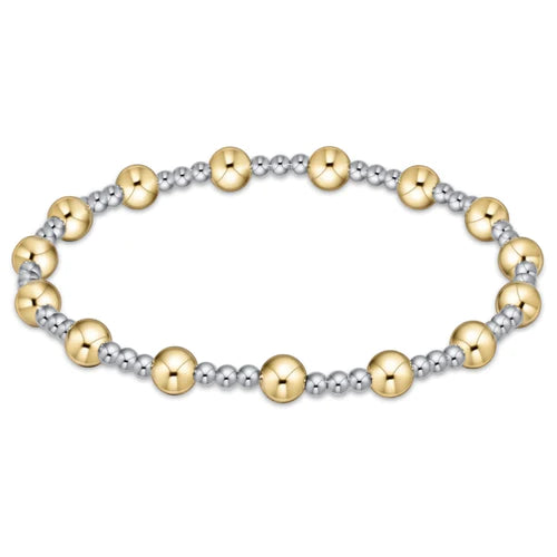 classic sincerity pattern bead bracelet - mixed metal