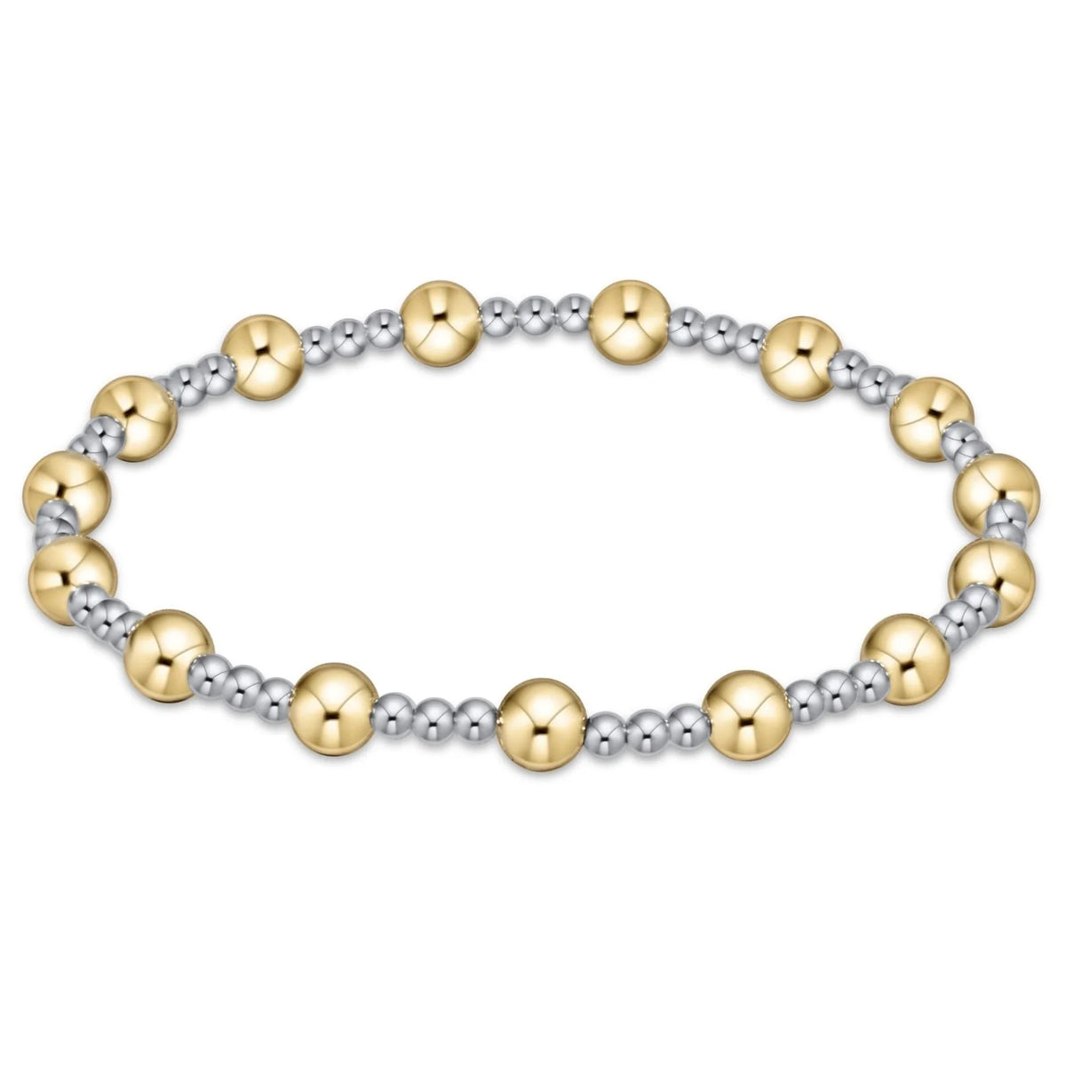 classic sincerity pattern 5mm bead bracelet - mixed metal