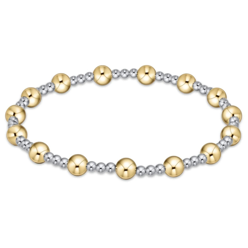 classic sincerity pattern 5mm bead bracelet - mixed metal