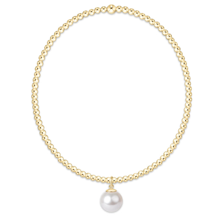 classic gold 2mm bracelet - classic pearl 8mm charm