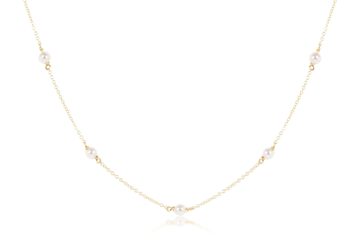 15" choker simplicity chain gold - 4mm pearl