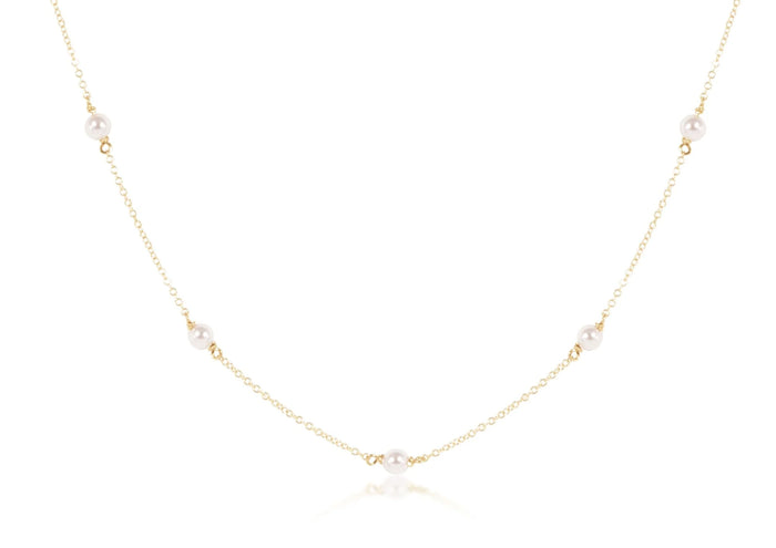 15" choker simplicity chain gold - 4mm pearl