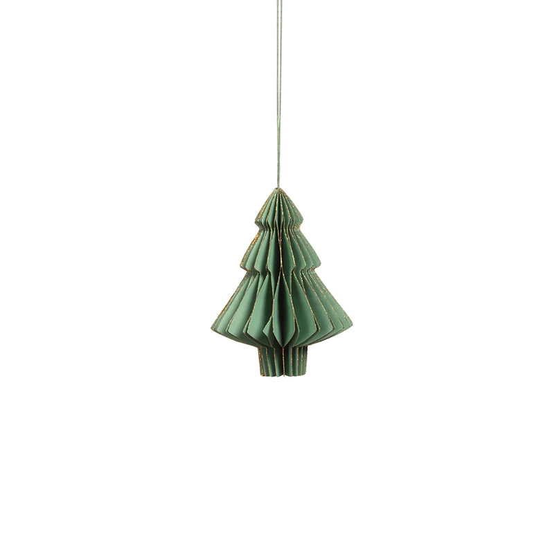 Decorative Green Paper Tree Ornament - large