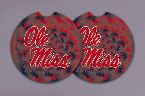 Ole Miss Tie Dye Car Coaster