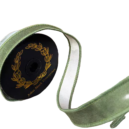 John Mark Ribbon - Dupion Olive - 1x10yd
