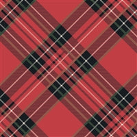RED PLAID COCKTAIL NAPKIN - PACK OF 20