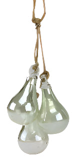 Glass Drop Ornament in Green Luster