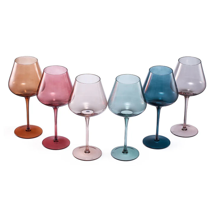 Pastel Large Colored Crystal Wine Glass