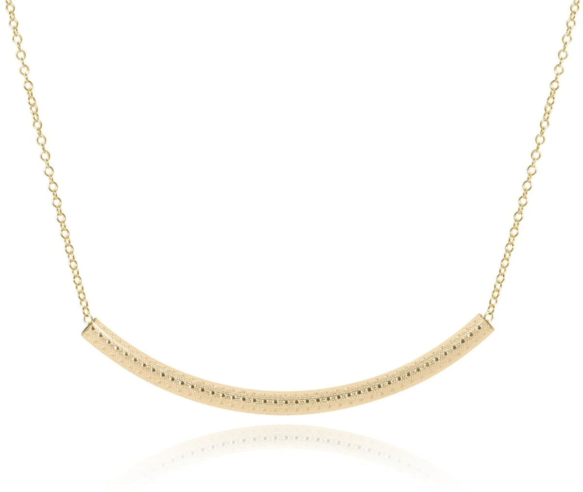 16" necklace gold - bliss bar textured