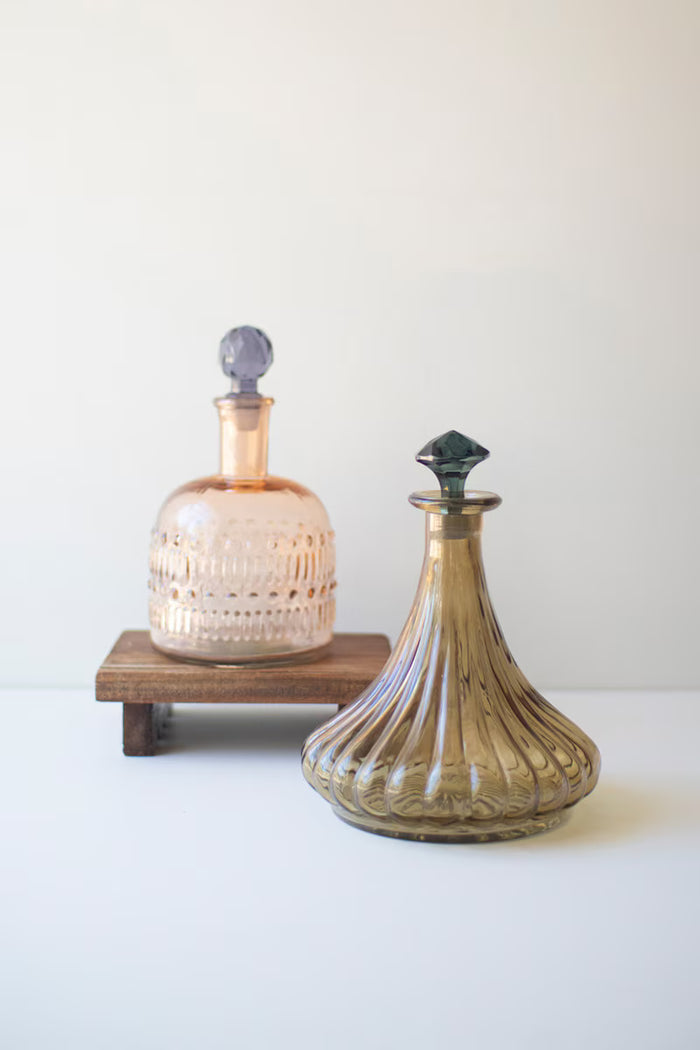 Glass Decanters - Fluted/Knobby