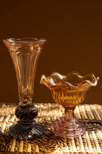 Colored Glass Bowl and Vase