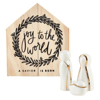 Ceramic Figurine in Pine Wood Box