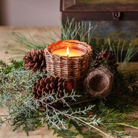 Wicker Basket Candles - Holiday Scents