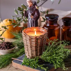 Wicker Basket Candles - Holiday Scents