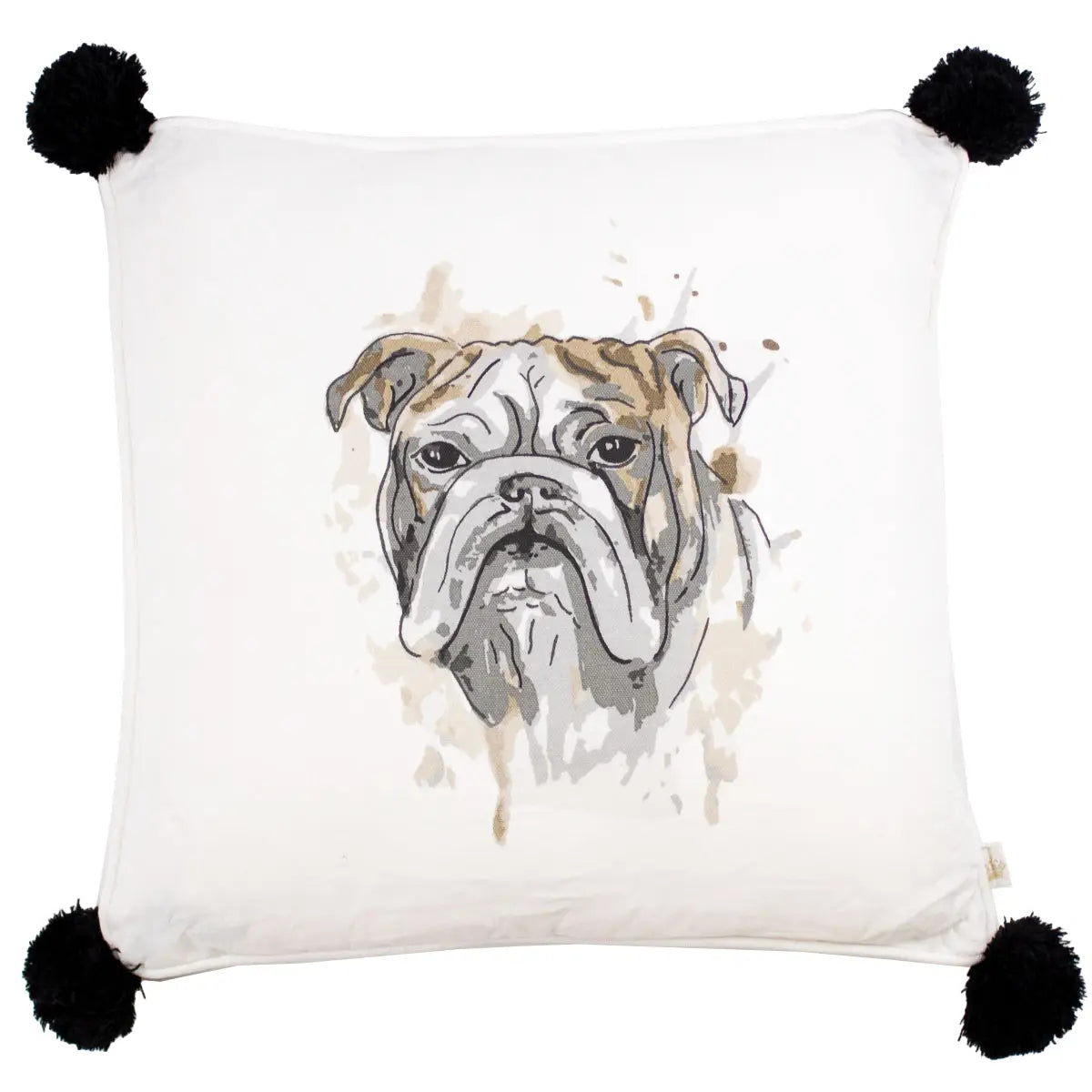 Bulldog Love Pom Pom Pillow