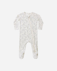 Bamboo Zip Footie || Cloud Floral