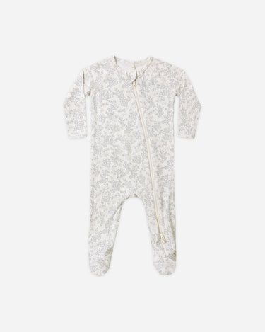 Bamboo Zip Footie || Cloud Floral