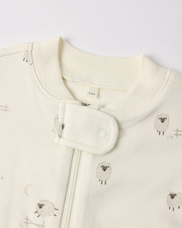Zip Long Sleeve Sleeper Footie || Sheep