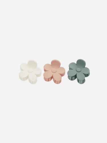 Floral Clip Set | Aqua, Ivory, Blush