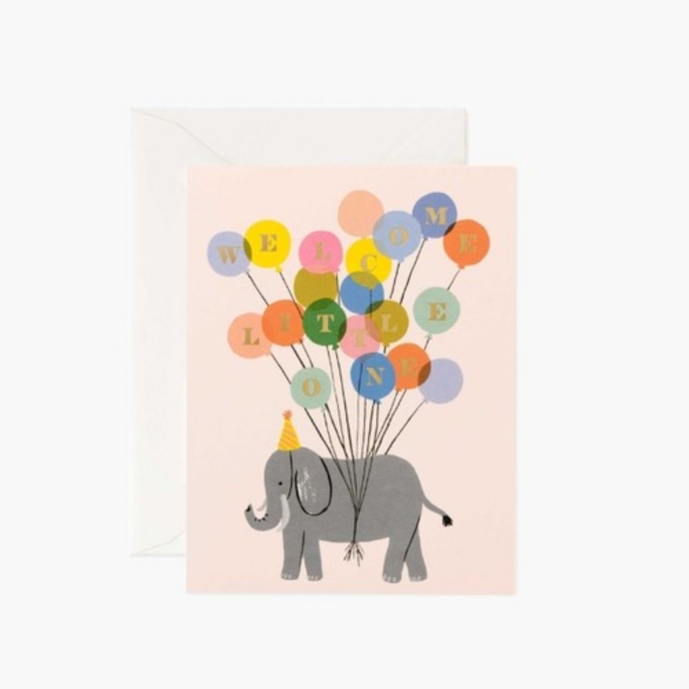 Welcome Little One Elephant Card