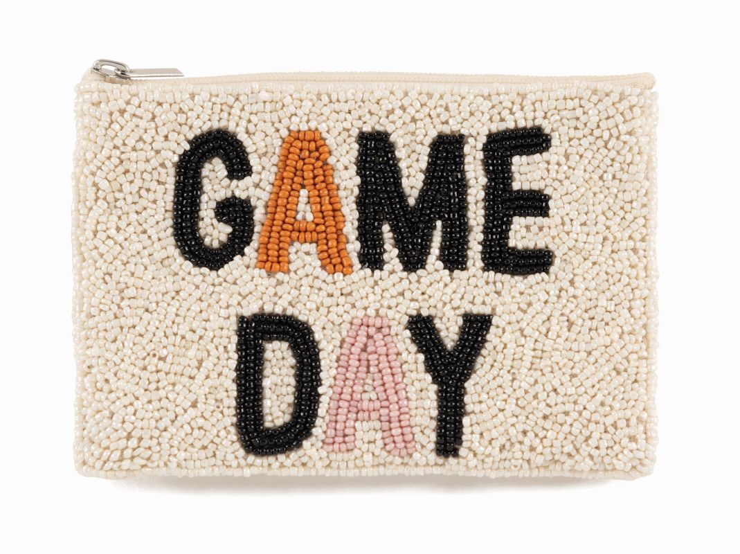 Game Day Beaded Zip Pouch