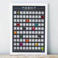 Scratch Off Bucket List Poster - Top 100 Movies