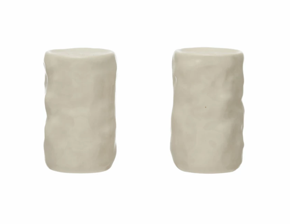 Sculpted Stoneware Salt and Pepper Shakers, Set of 2 SKU#AH2359