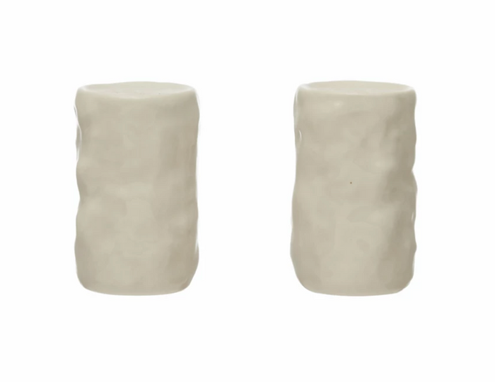 Sculpted Stoneware Salt and Pepper Shakers, Set of 2 SKU#AH2359