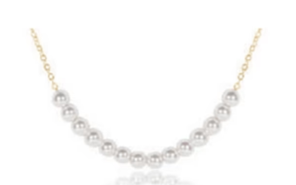16" necklace gold - classic beaded bliss - 4mm pearl