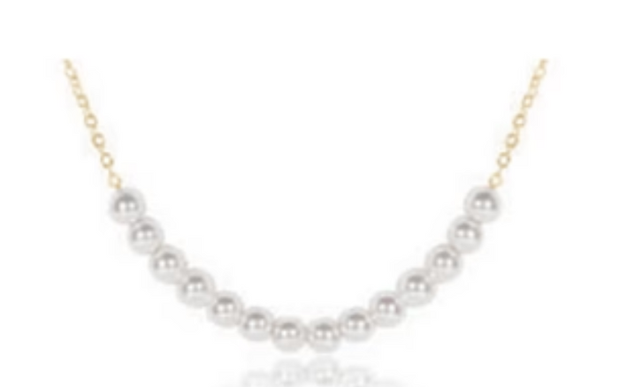 16" necklace gold - classic beaded bliss - 4mm pearl