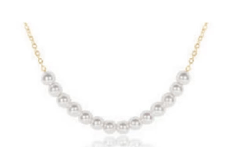 16" necklace gold - classic beaded bliss - 4mm pearl