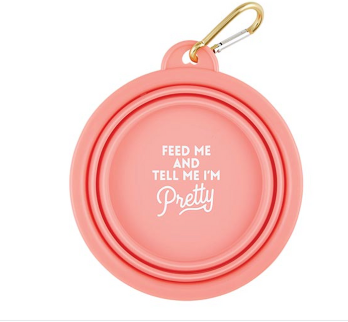 Collapsible Dog Bowl- Feed Me and Tell Me I'm Pretty