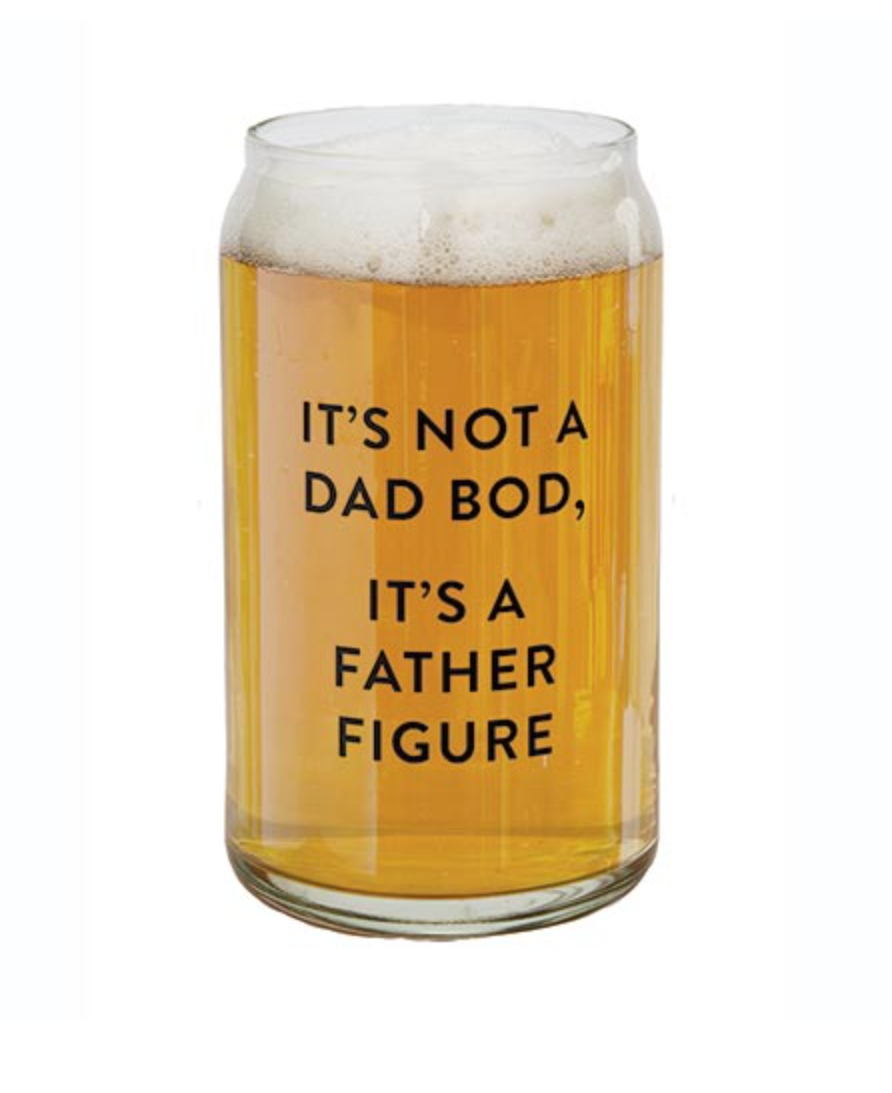 Father Figure Beer Can Glass