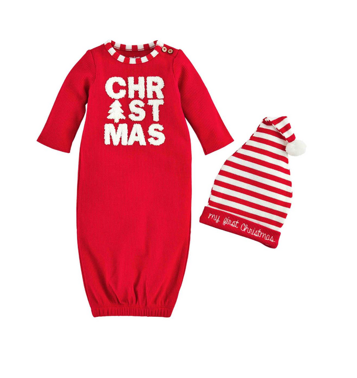 My 1st XMAS Gown w/ Hat- Red