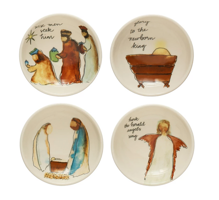 Stoneware Nativity Trinket Dish