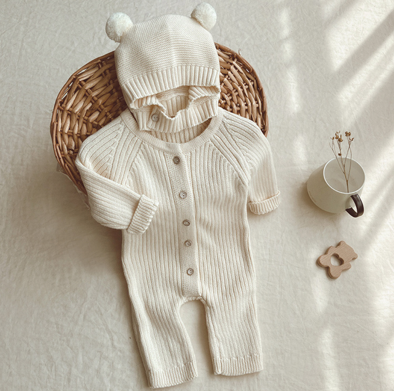 Knitted Suit with Cap