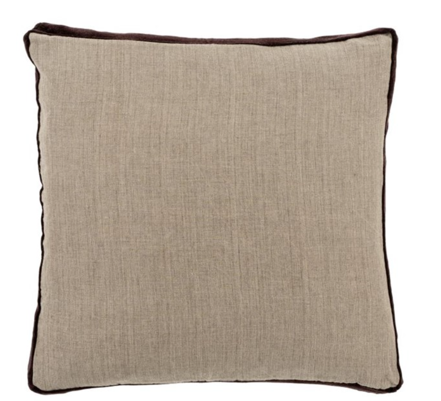 Velvet Trim Pillow Chocolate