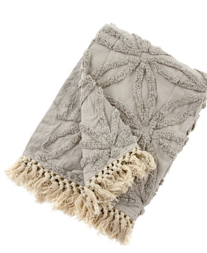 Tufted Lola Throw, Taupe