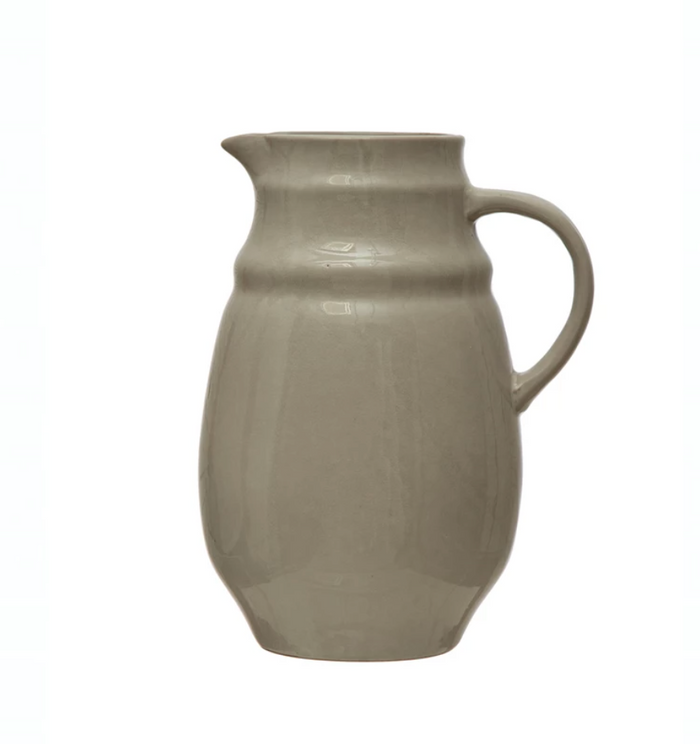 Stoneware Pitcher, Reactive Glaze