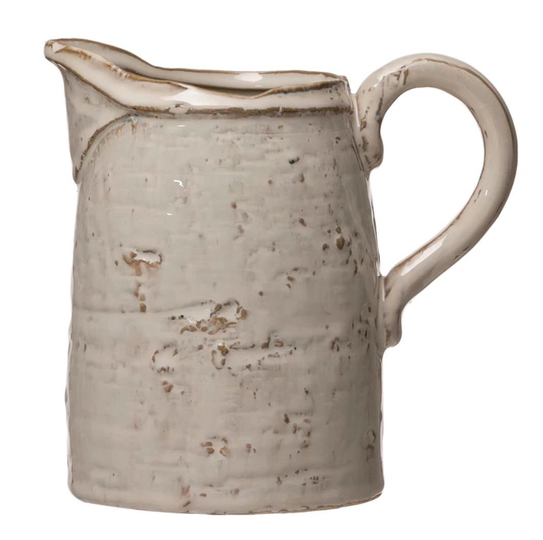 Stoneware Pitcher with Glaze