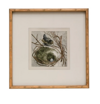 Wood Framed Wall Decor with Bird