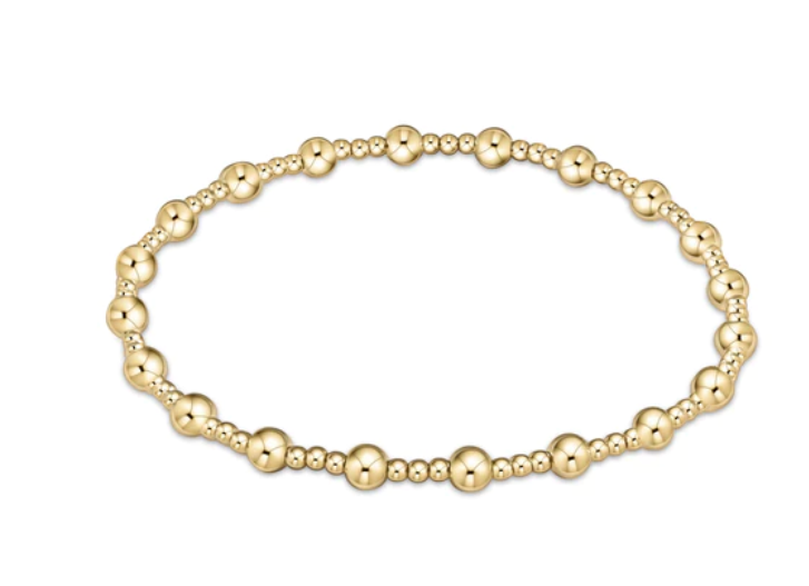 classic sincerity pattern 4mm bead bracelet- gold