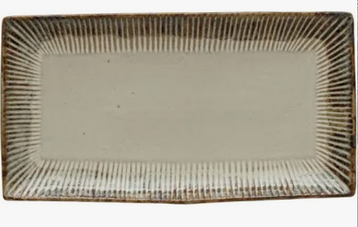 Stoneware Platter with Crimped Edge